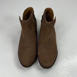 Lucky Brand Womens Beathea Ankle Booties Brown Studded Leather SZ 7
